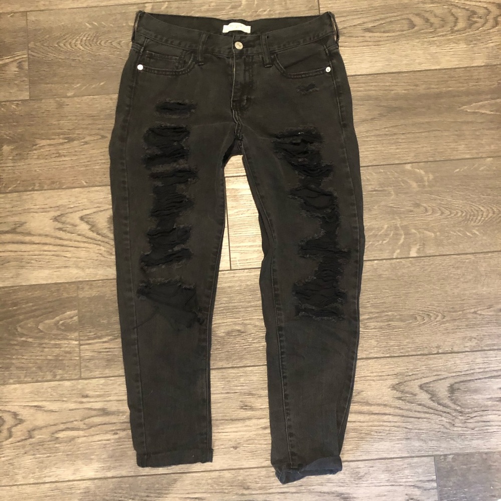 Black Ripped Boyfriend Jeans